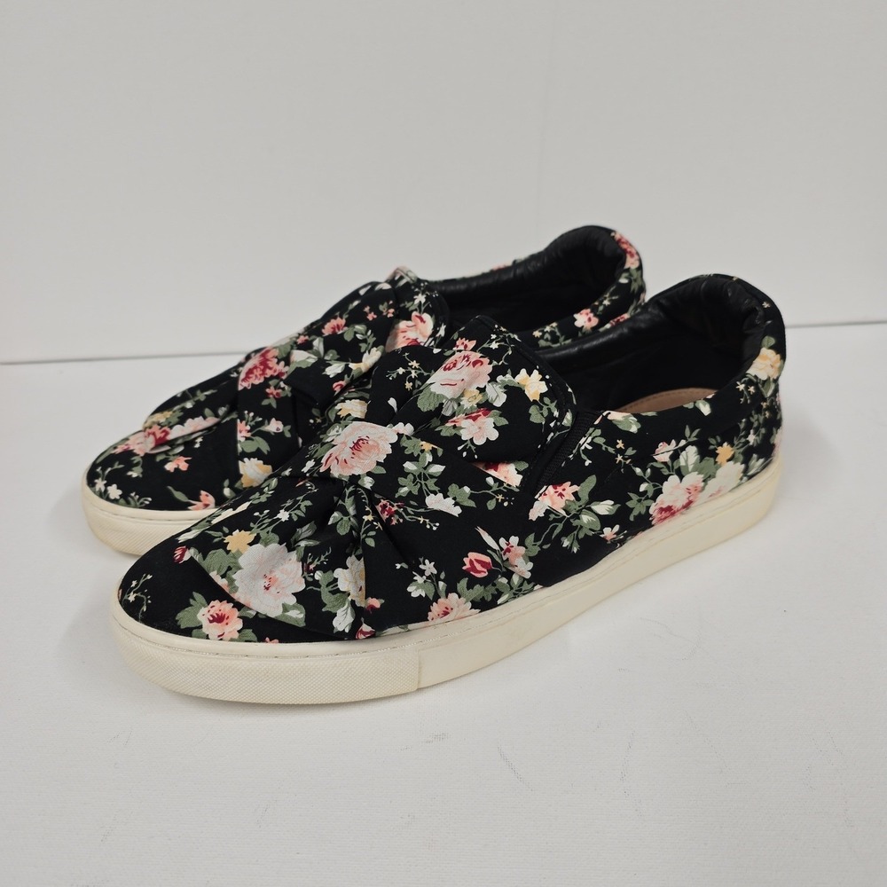 Halogen Women's Black Floral Print Slip On Sneakers Shoes Size 10M